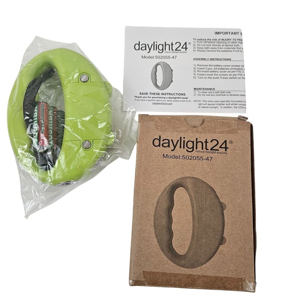 Daylight24 Model 50205547 Oval Green Weatherproof LED Light Batteries Strap
